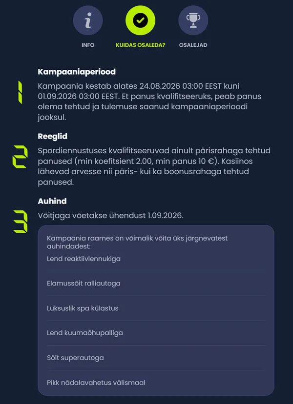 Epicbet kasiino eepiline elamuse loosi tingimused