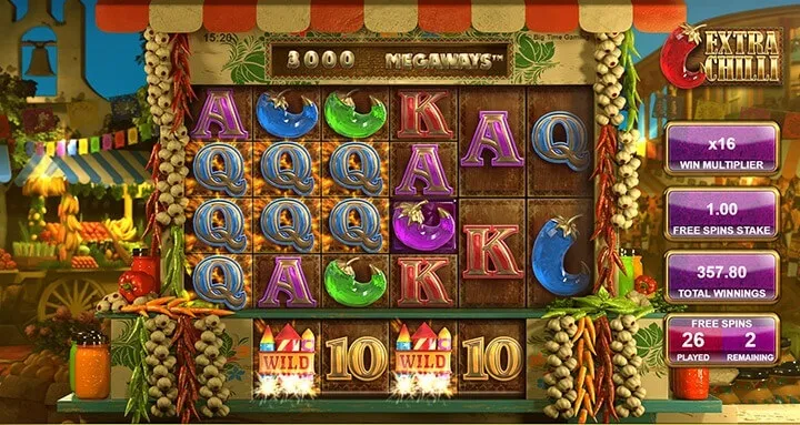 extra chilli slot screen