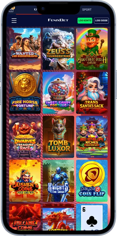 fenixbet mobiilne veebileht slotid