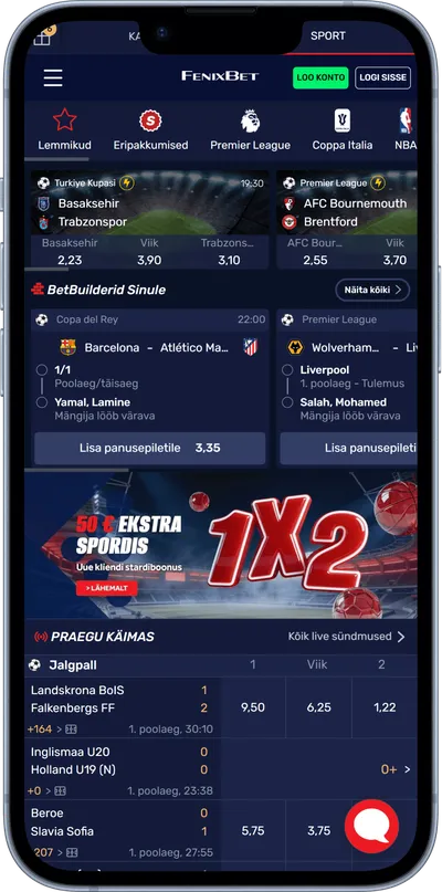 fenixbet mobiilne veebileht sport