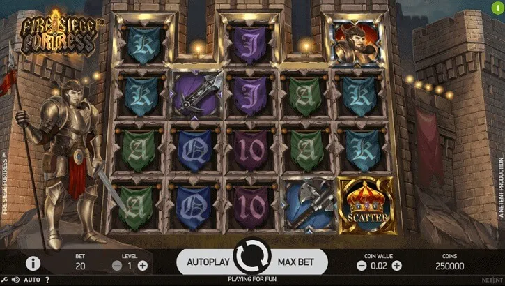 fire siege fortress slot screen