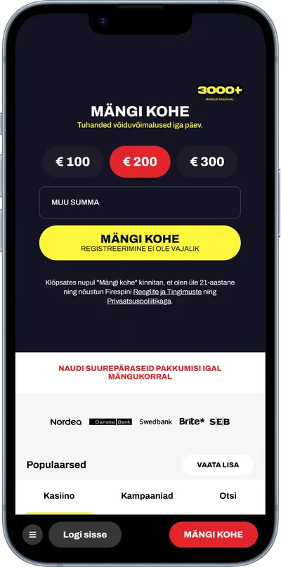 firespin mobiilne veebileht