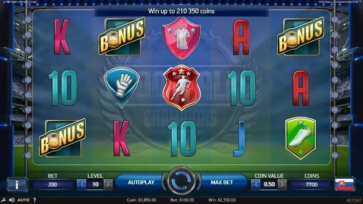 football champions cup slot screen