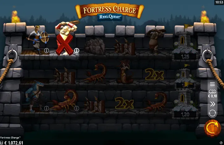 fortress charge slot microgaming screen