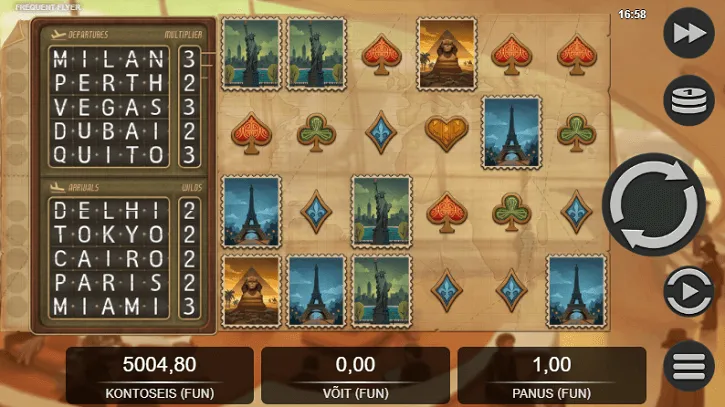 frequent flyer slot screen