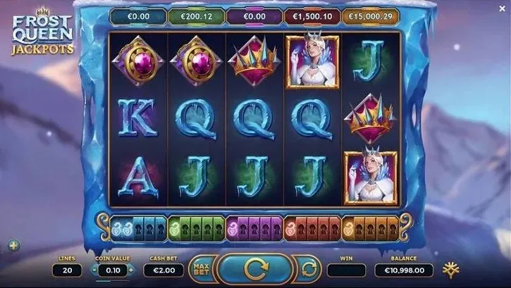 frost queen jackpots slot screen