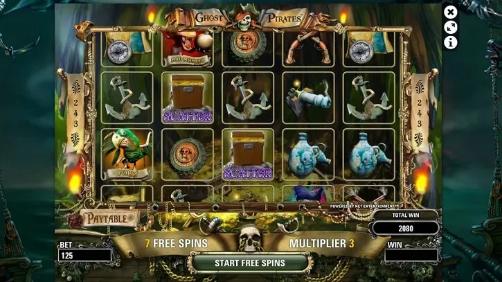 ghost pirates slot screen