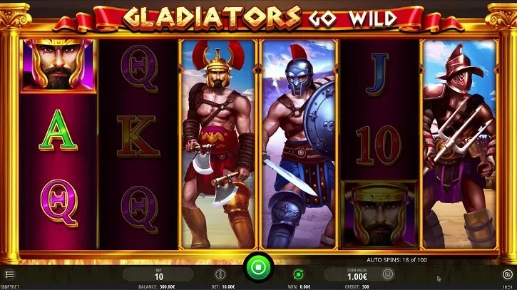 gladiators go wild slot screen