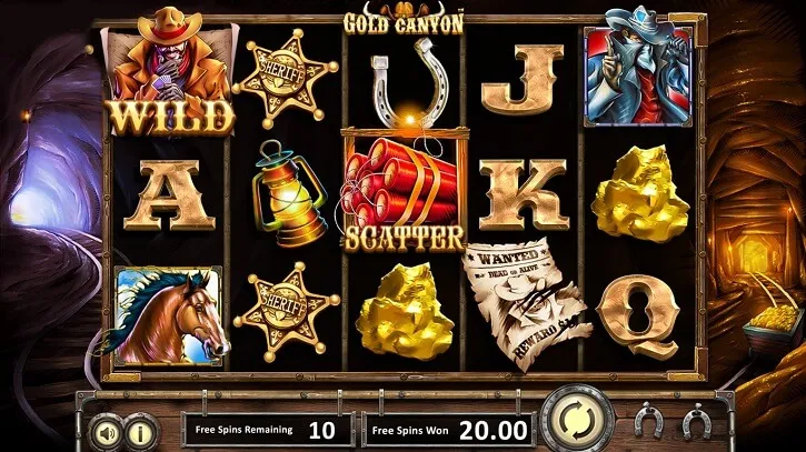 gold canyon slot screen