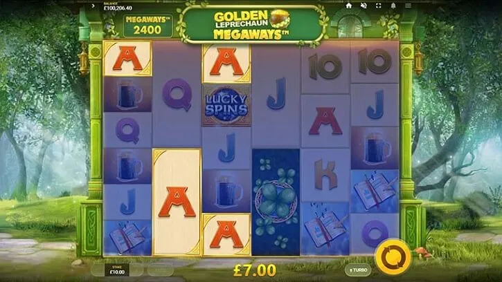 golden leprechaun megaways slot screen