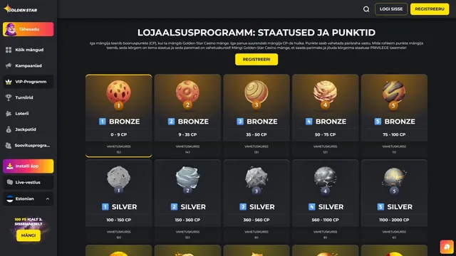 goldenstar kasiino vip programm