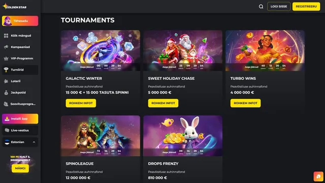 goldenstar kasiino turniirid