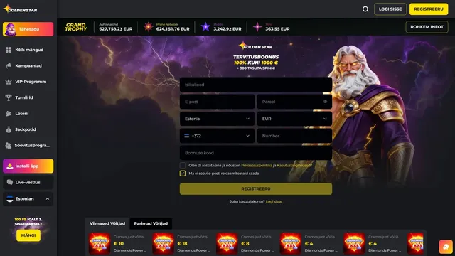 goldenstar kasiino veebileht