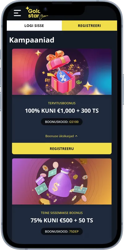 goldenstar kasiino mobiilne veebileht pakkumised