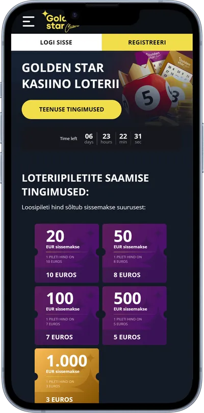 goldenstar kasiino mobiilne veebileht loterii