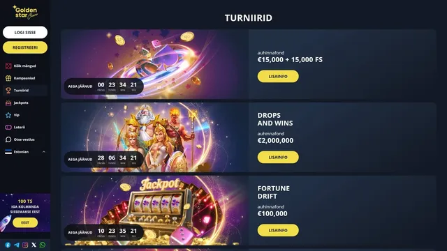 goldenstar kasiino turniirid