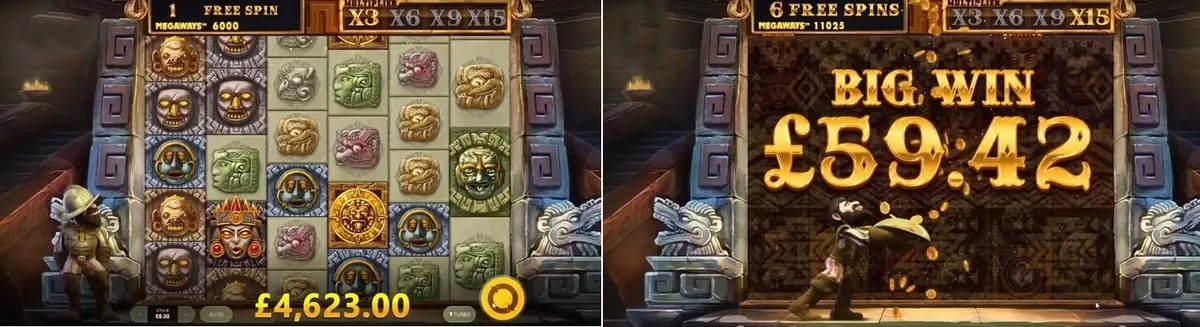 gonzos quest megaways slot screen