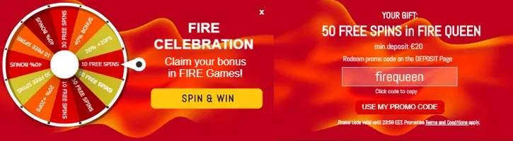 grandx kasiino fire celebrations wheel