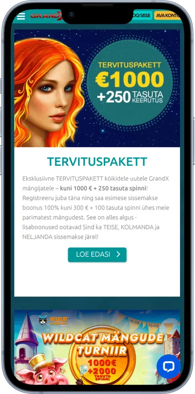 grandx kasiino mobiilne veebileht promod