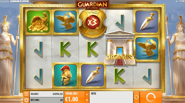 guardian of athens slot screen