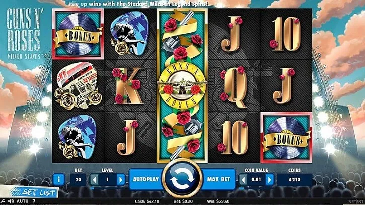 guns n roses slot screen