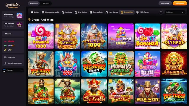 gunsbet kasiino drops&wins mängud