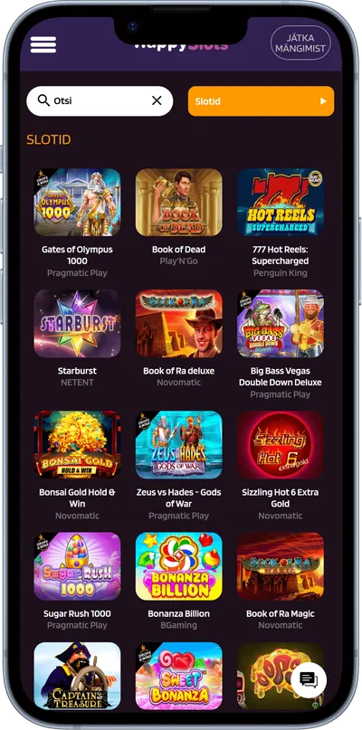 happyslots kasiino mobiilne veebileht slotid
