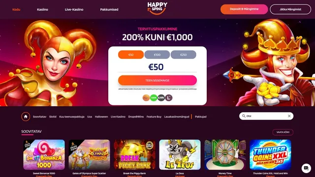 happyspins kasiino veebileht