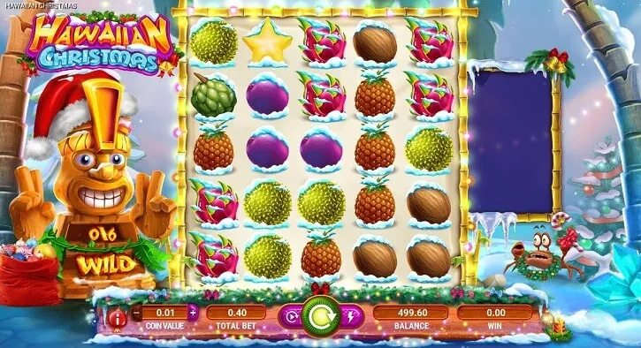 hawaiian christmas slot screen