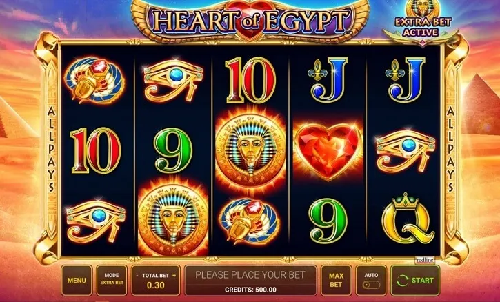 heart of egypt slot screen