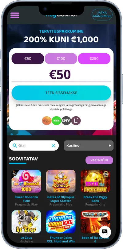 heycasino mobiilne veebileht
