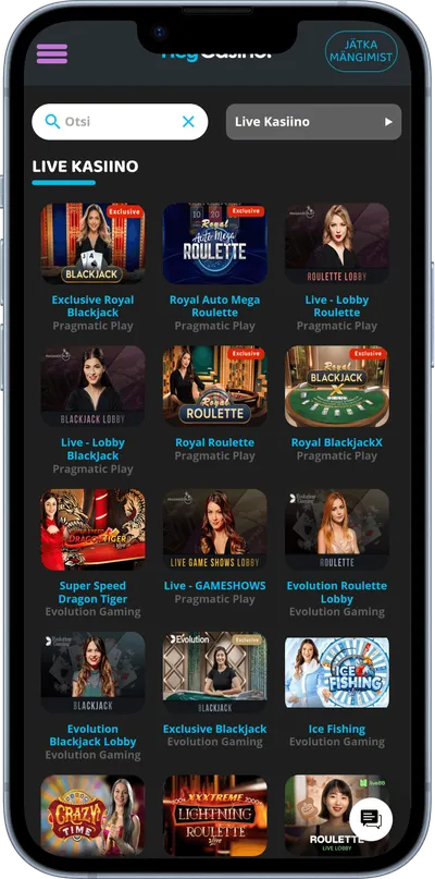 heycasino mobiilne veebileht live kasiino