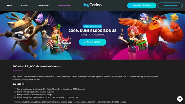 heycasino tervituspakkumine