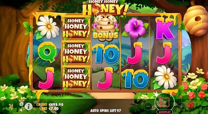 honey honey honey slot screen