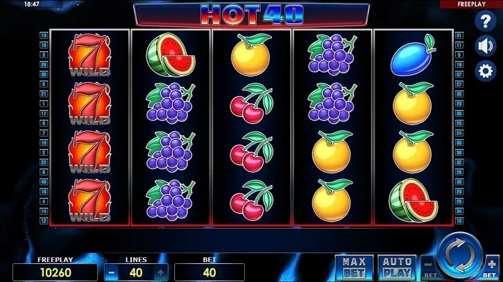 hot 40 slot screen