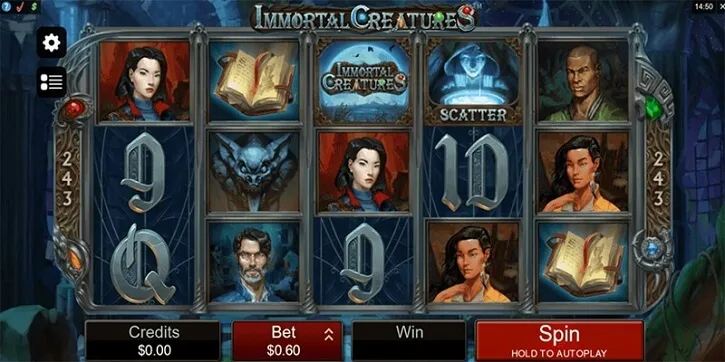 immortal creatures slot screen