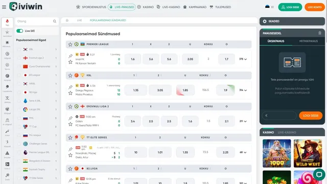 iviwin casino live panused