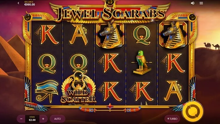 jewel scarabs slot screen