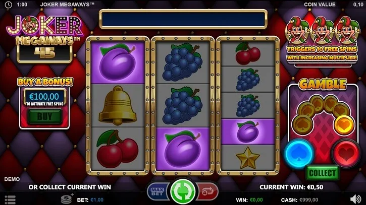 joker megaways screen
