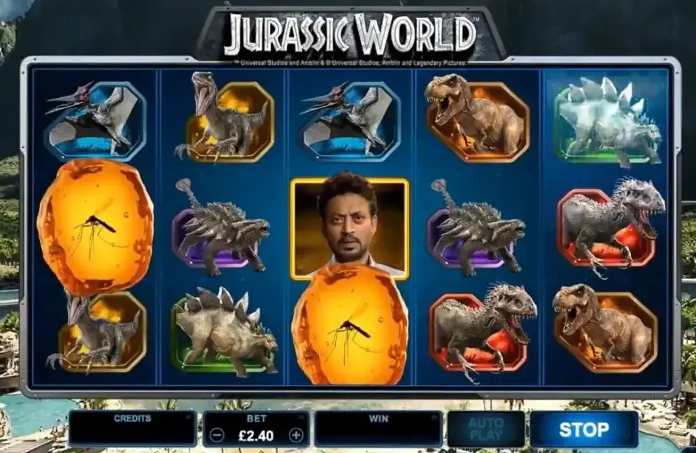 jurassic world slot screen