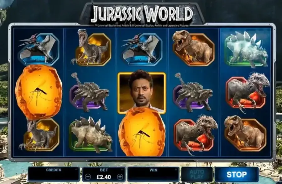 jurassic world slot screen