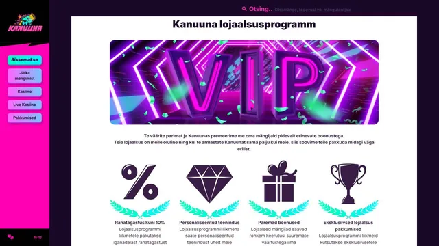 kanuuna kasiino lojaalsusprogramm