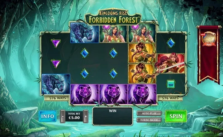 kingdoms rise forbidden forest slot screen