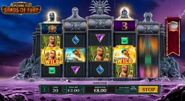 kingdoms rise sands of fury slot screen