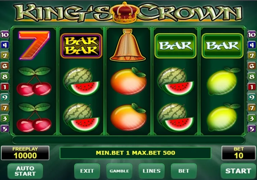 kings crown slot screen
