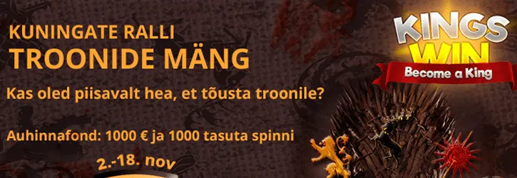 kingswin kasiino november tournament kampaania