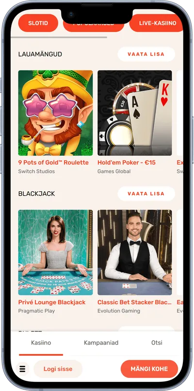koi kasiino mobiilne veebileht lauamängud