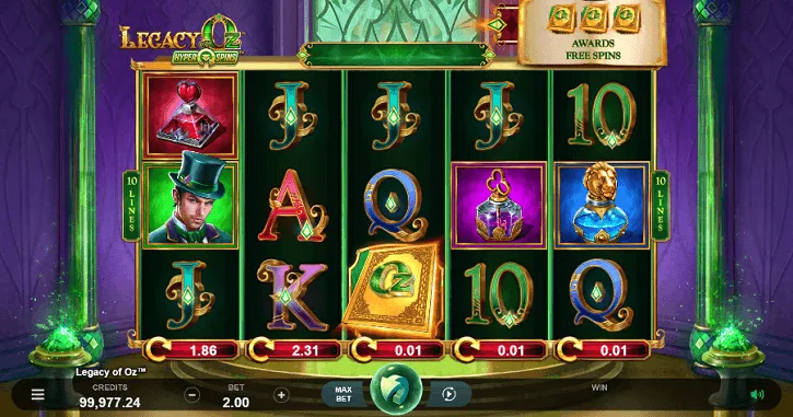 legacy of oz hyperspins slot screen