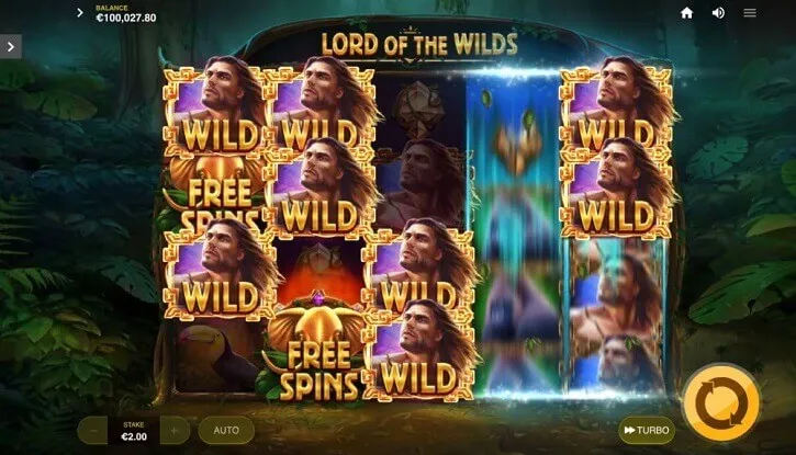 lord of the wilds slot screen