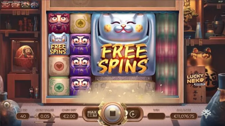 lucky neko gigablox slot screen